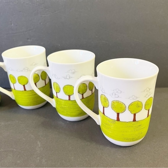 Dept 56 Orchard Pattern Mugs Lynda Sylvester Orange Lemon Pear Apple Fall Lot 4x - Picture 12 of 14
